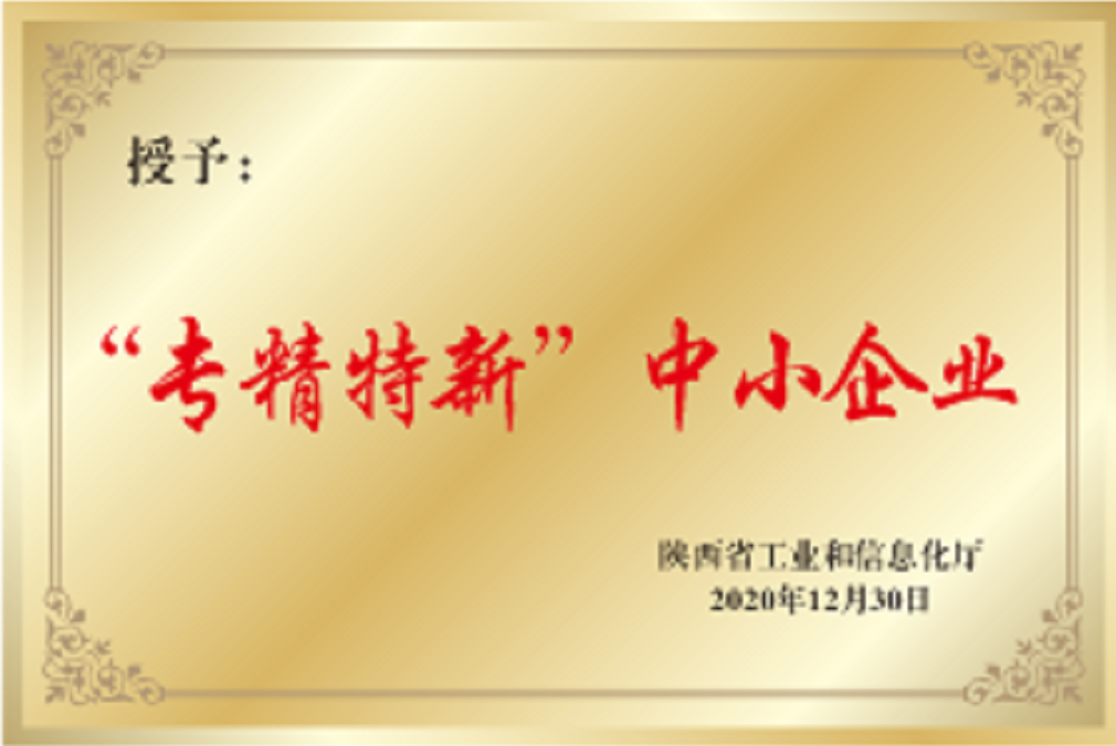 熱烈祝賀我公司被陜西省工業(yè)和信息化廳認(rèn)定為“專精特新”中小企業(yè)